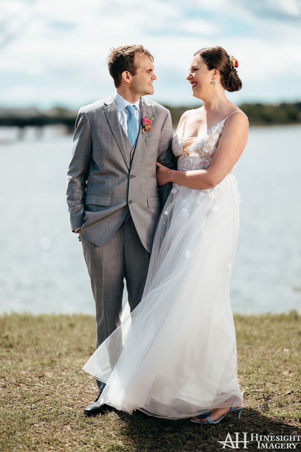Couple embracing outdoors