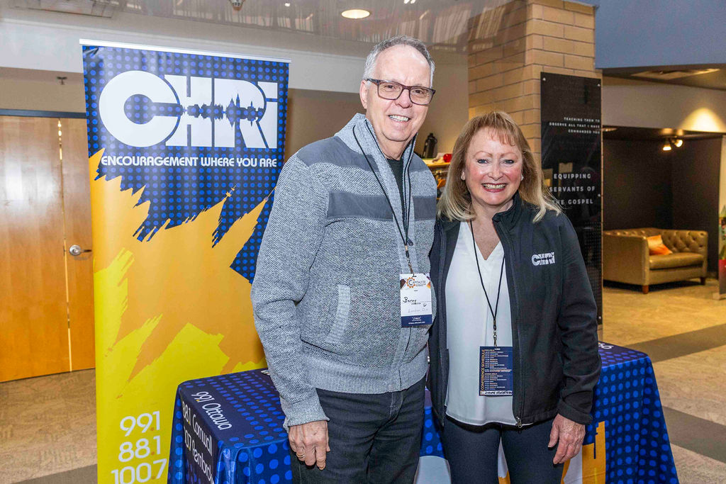 Guests visiting a booth