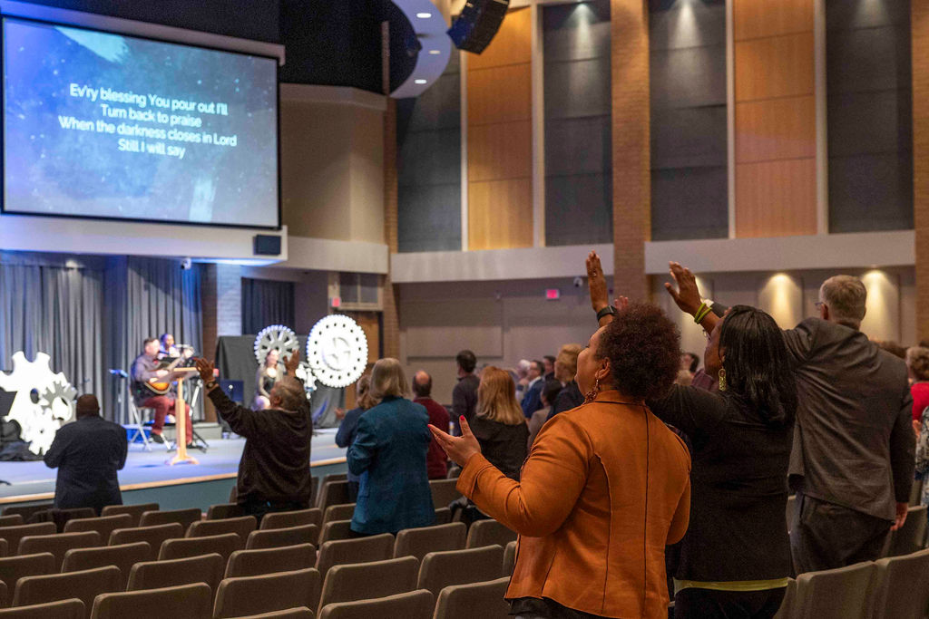 Worship in the auditorium