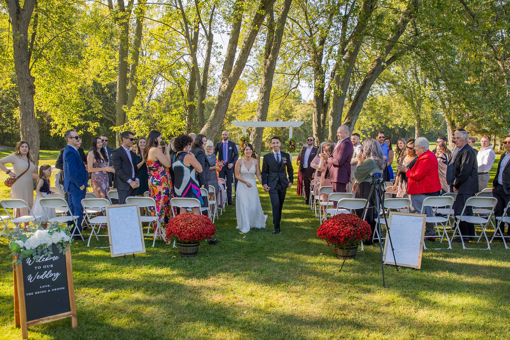 Guests at the outdoor ceremony