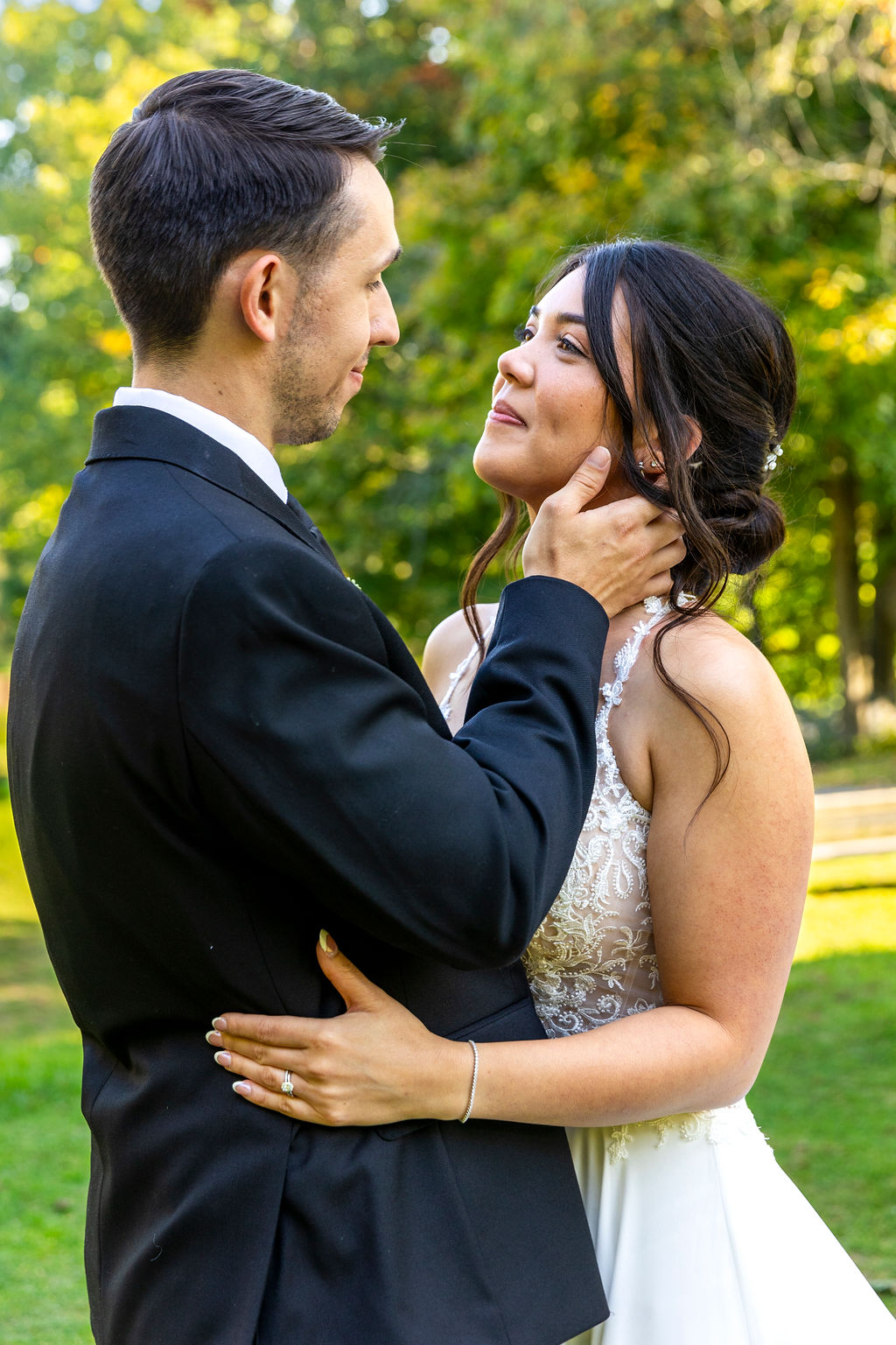 A close portrait of Brandon and Katherine