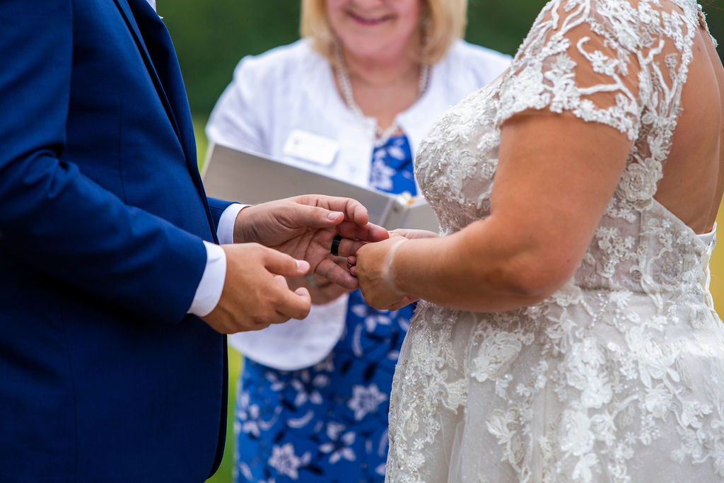 Kelsey and Dan exchanging rings