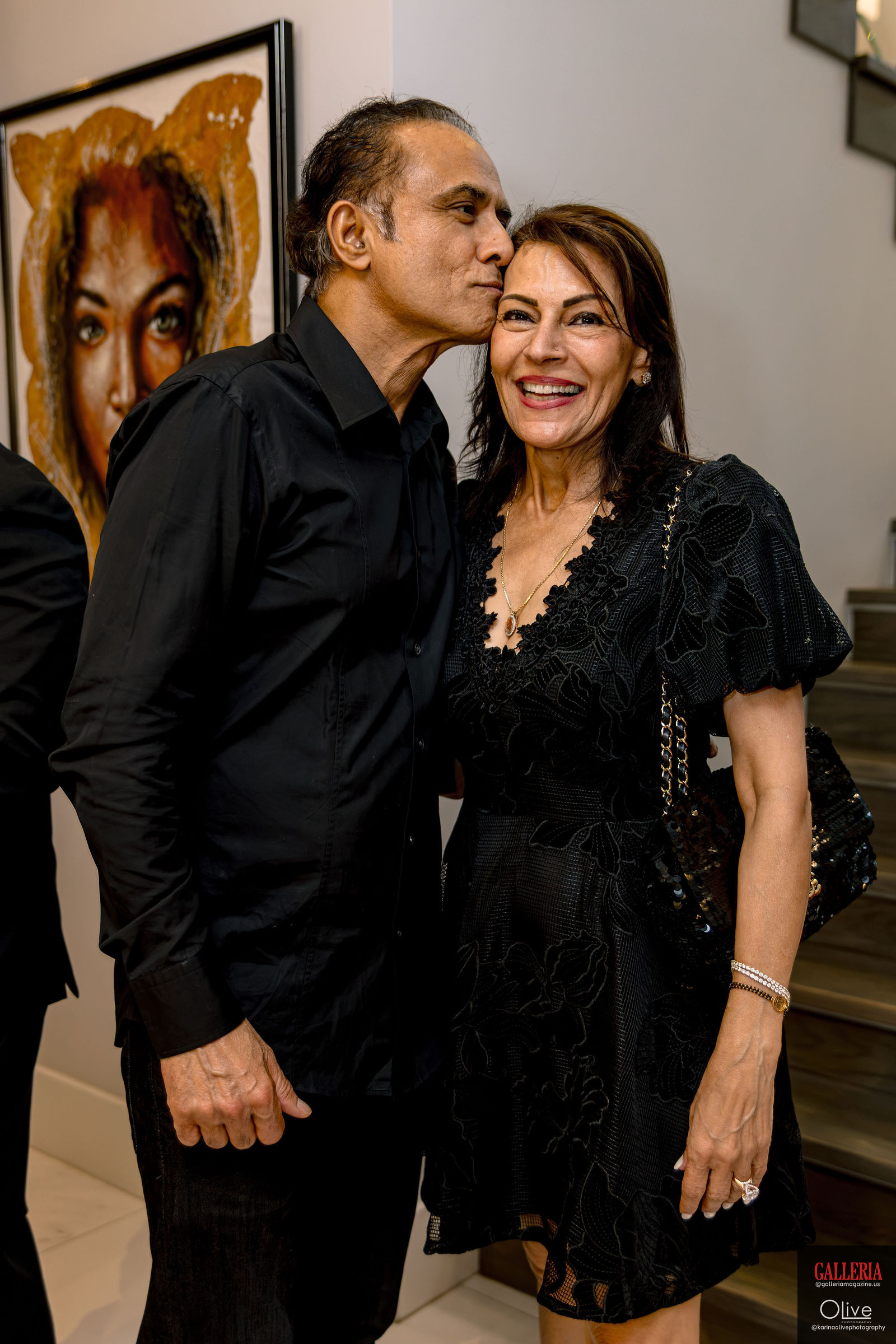 A couple together during the evening.