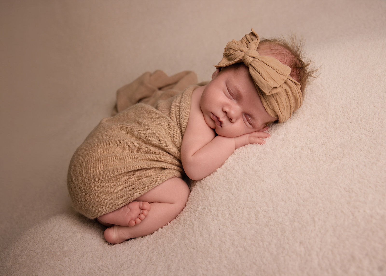Ogden newborn photography session with soft neutral styling