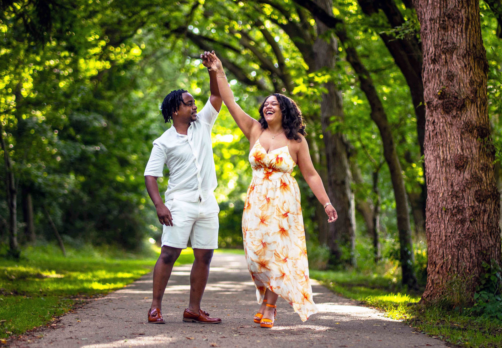Park of Roses engagement photography