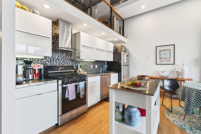 Bright modern kitchen in a Boston loft