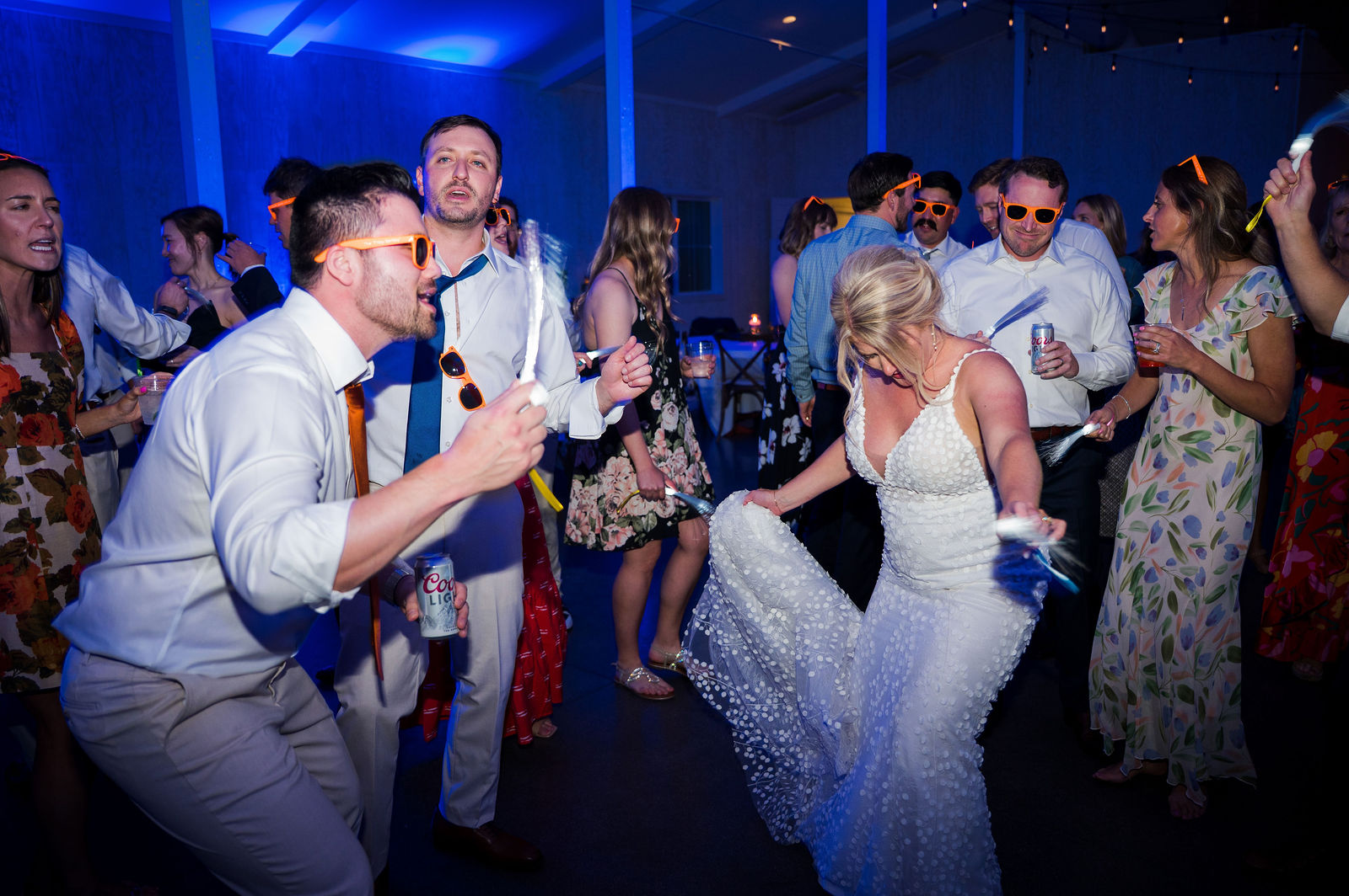 Wedding guests dancing late into the night at The Woodlands Colorado