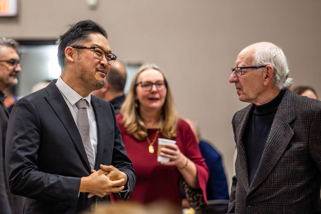 Guests talking and laughing at the Ottawa Civic Prayer Breakfast