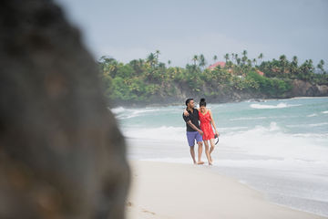 Beach couple portrait at Toco by Karimah Clinton Media