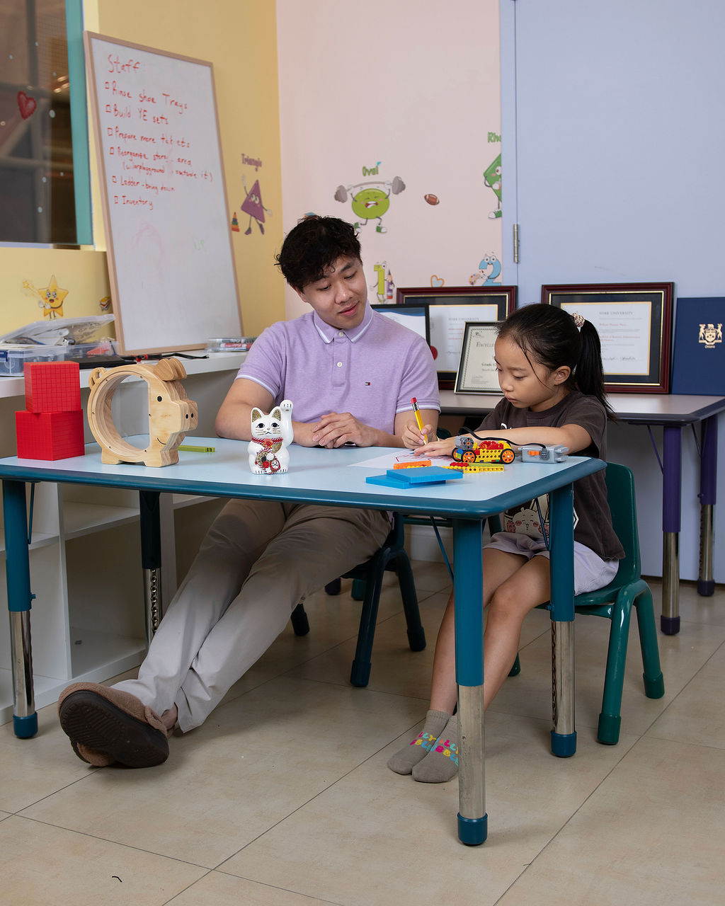 A student working with William at InnEd Academy