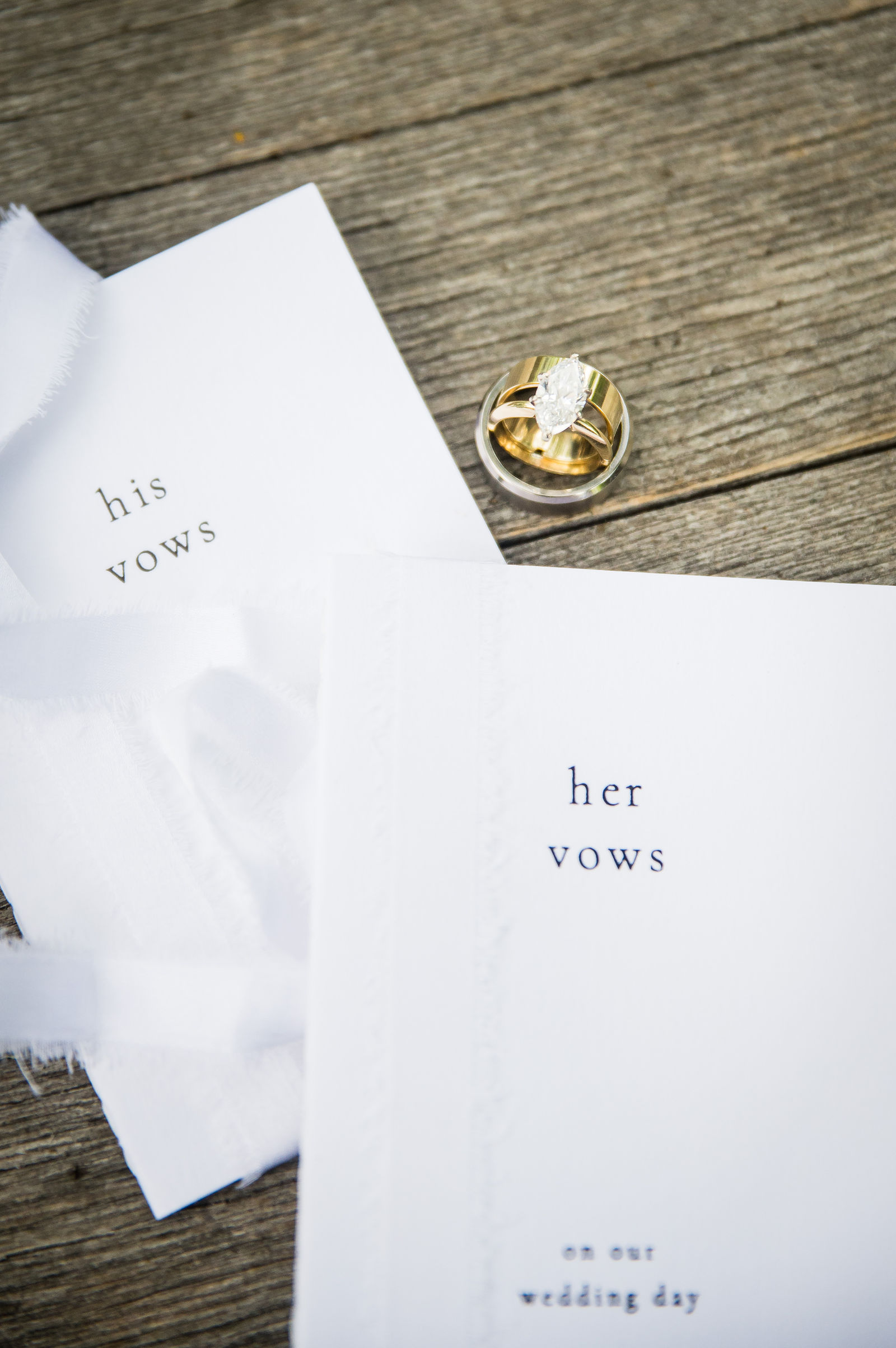 His vows and her vows books before a Colorado wedding