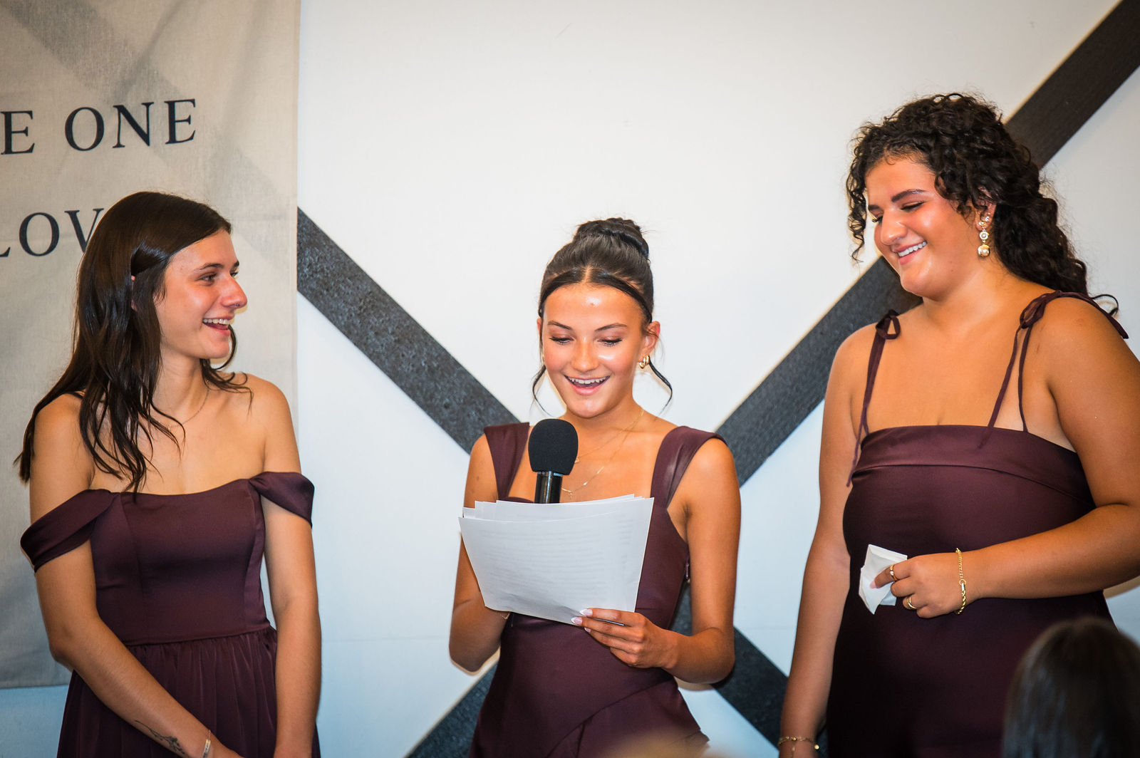 Bridesmaid giving a toast at a Colorado wedding