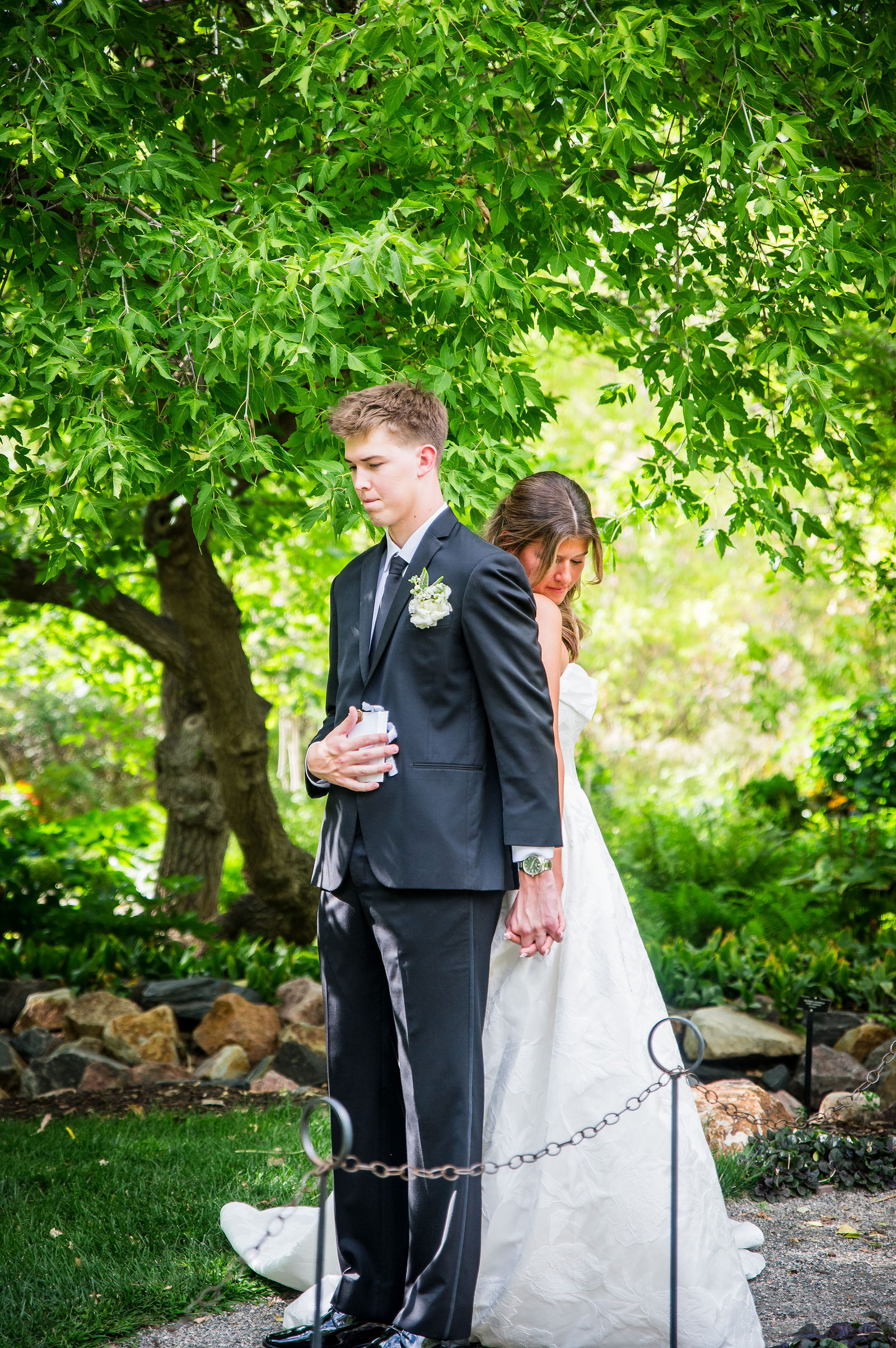 Groom emotional after the private vow exchange